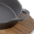 thumbnail image 5 of MegaChef Mini Cast Iron Oval Pan with Wood Tray, 5 of 6