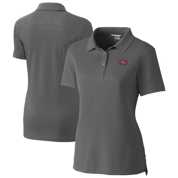 Women's Cutter & Buck Gray San Francisco 49ers DryTec Advantage Tri-Blend Pique Polo
