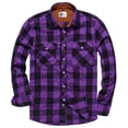 thumbnail image 6 of SWISSWELL Men's Casual Plaid Shirts Button Down Long Sleeve Jackets Shirt with Chest Pocket Checked Shirt Jacket Thicker and Warmer for All Seasons Purple 3XL, 6 of 6