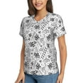 thumbnail image 2 of Xecao Hand Drawn Snake for Women's V-Neck T-Shirts-Elegant Half-Sleeve Tops Perfect for Summer-Medium, 2 of 5
