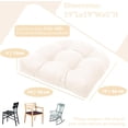 thumbnail image 5 of Bxaolu Outdoor Chair Cushions Set of 2, Patio Chair Cushions with Ties,19"x19"+3.15” Tufted Outdoor Cushions for Patio Furniture, Thick Outdoor Patio Replacement Seat Pads for Porch Lawn Chairs, 5 of 9