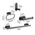 thumbnail image 2 of Juego de 4 juegos de baño sin perforación de montaje en pared negros, gancho para bata, soporte de papel higiénico montado en la pared, toallero, toallero de 16 '', accesorios de baño, toallero, juego de baño Baño de acero inoxidable 304 oso de fresa Electrónica, 2 of 4