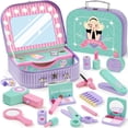 thumbnail image 1 of Set de maquillaje Toyssa Wooden Pretend para niños de 3 a 5 años con almacenamiento, 1 of 9