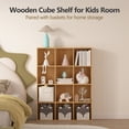 thumbnail image 6 of Jpiziso 12 Cube Storage Organizer 47.72" x 9.45" x 35.98" Bookcases with Closed Back for Home Office, Living Room, Bed Room Natural Oak, 6 of 8