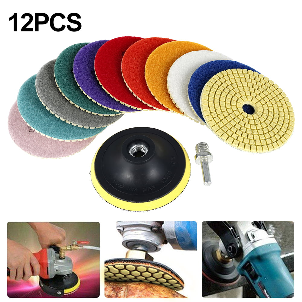 4" 100mm Polishing Pads Buffing Grinder Disc Granite Marble Stone Concrete Floor 