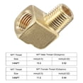 thumbnail image 4 of Unique Bargains 1/4 NPT Male to Female Thread Brass Hose Fitting Elbow Right Angle, 2 Count, 4 of 5