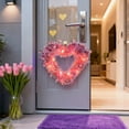 thumbnail image 5 of Moocorvic Tinsel Heart Shaped Wreath With Lights, Heart Love Wall Hanging Sign for Front Door Valentine Wedding Party Window Decoration 12 Inch, 5 of 7