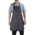 thumbnail image 4 of Delantal De Babero Impermeable, Delantal Rayado Unisex Ajustable Con 2 Bolsillos Para Cocina Panaderos De Cocina Restaurantes, 4 of 7