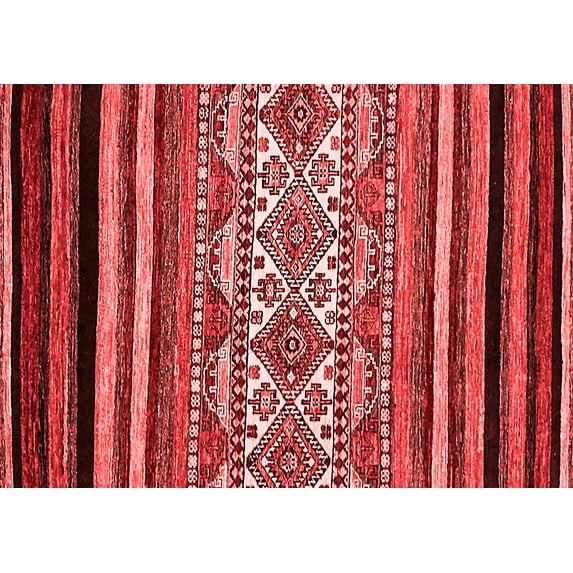 Ahgly Company Indoor Rectangle Abstract Red Modern Area Rugs, 6' x 9'