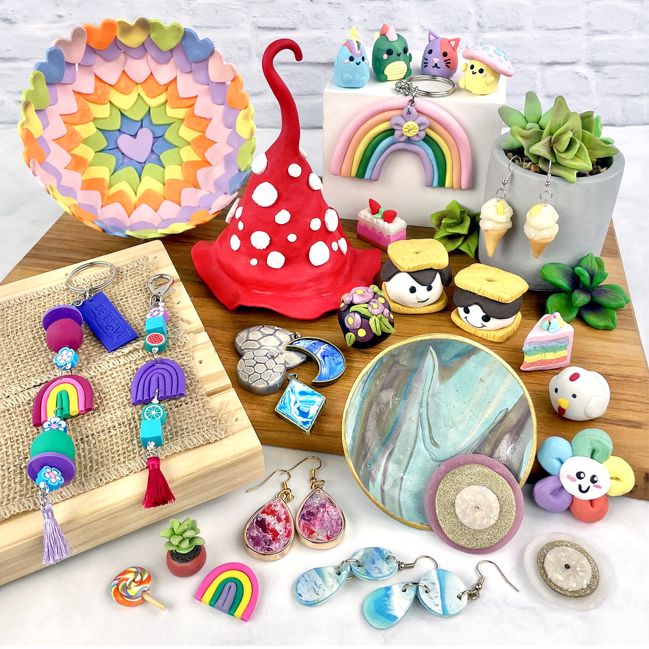 ArtSkills Art Elements Polymer Clay Bundle, Oven Bake Clay with Clay Tools & Work Mat, 64 oz