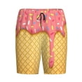 thumbnail image 4 of Naloa Pink Ice Cream Men's Short Pajama Pants, Lounge Comfort Shorts with Elasticized Waistband and Side Pockets - Large, 4 of 9