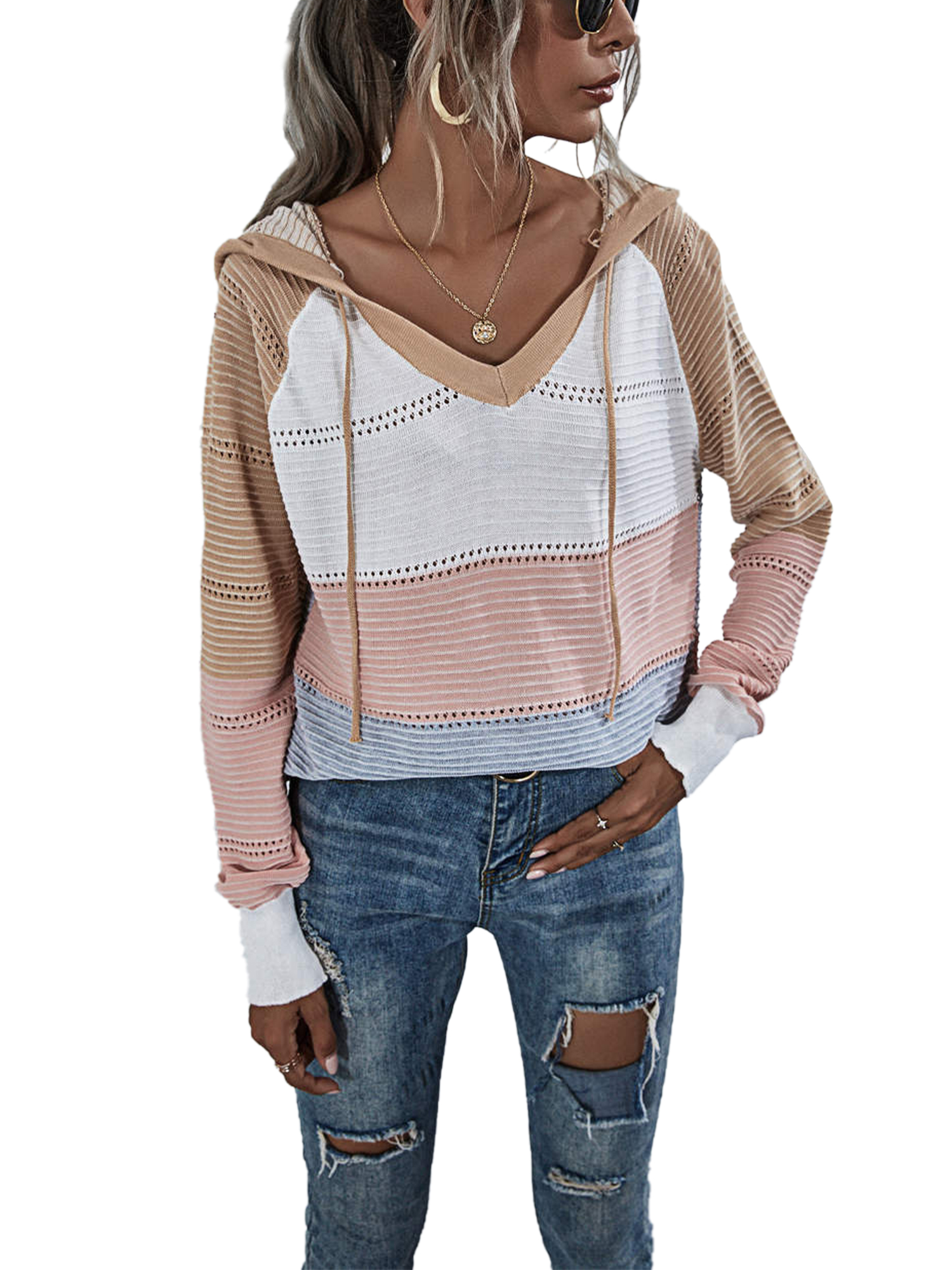long baggy knitted hoodie