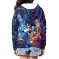 thumbnail image 6 of chaqlin Wolf Hoodies for Boys Girls 6-7 Trendy Y2K Zip Up Hooded Sweatshirts Galaxy Long Sleeve Hoodie Jacket Casual Drop Shoulder Cardigan with Pockets, 6 of 7
