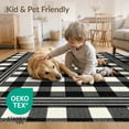 thumbnail image 4 of ODIKA 2'x3' Washable Doormat Non-Slip, Low Pile Large Boho Striped Border Layering Front Under Plaid Refined Structured for Entryway, Kitchen, Laundry Room, 4 of 7