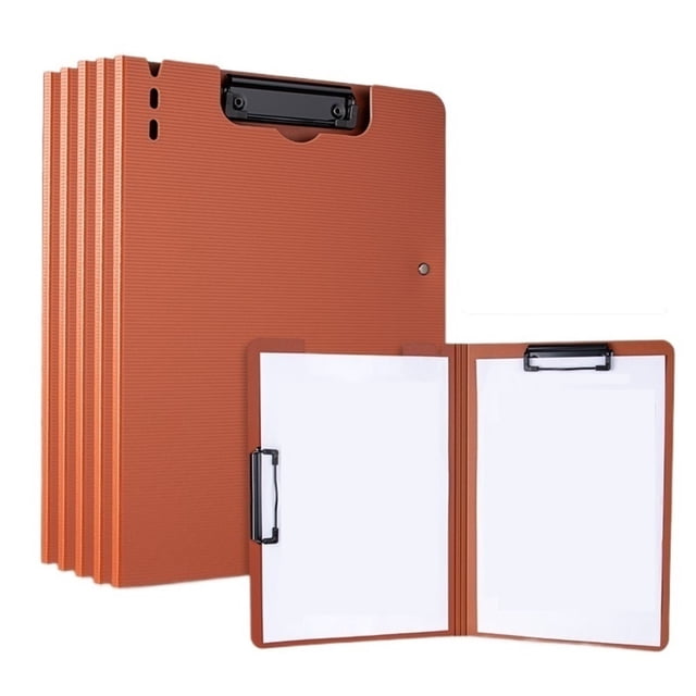 5 Pcs A4 Folder With Double Clips Can Be Folded Writing Pad Data Storage Office Supplies