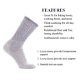 thumbnail image 3 of SOLAX Womens Merino Wool Hiking Socks Outdoor Full Cushion Warm Trail Crew Socks 2 Pairs (MD Blue171), 3 of 8