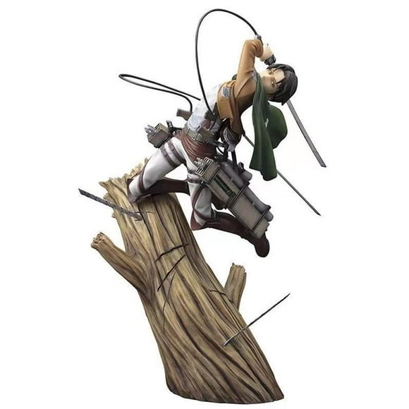 Levi Ackermann Figure Statue - 22cm Anime Levi Captain Figure Model Battle on Tree Version Sculpture, Handmade Collectible Desktop Decoration Gifts fo Home Car Desktop Decoration Gift Adult Kids