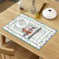 thumbnail image 3 of Easter Egg Border Placemats for Dinning Table Set of 6 Waterproof Geometric Stripe Table Mats,Cotton Linen Flower Place Mats Modern Farmhouse Dinner Mat Resistant Holiday Table Decor Machine Washable, 3 of 4