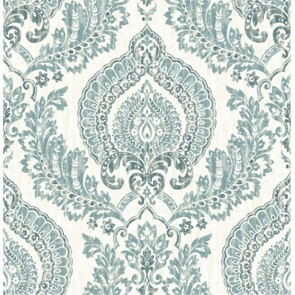 Kensington Damask Blue Peel & Stick Wallpaper