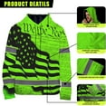 thumbnail image 3 of Hivis Custom High Visibility Hoodie US Flag Collection Safety Workwear for Workers, Runners, Truckers, Patriotic, 3 of 4