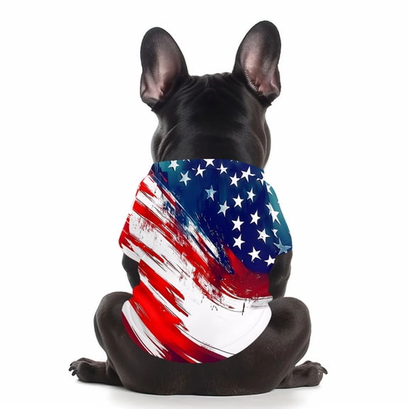 Patriotic Dog Shirt, Breathable 4th of July Pet Tee, Lightweight Dog Clothes for Small Medium Dogs, American Flag Dog T-Shirt (White,5XL)