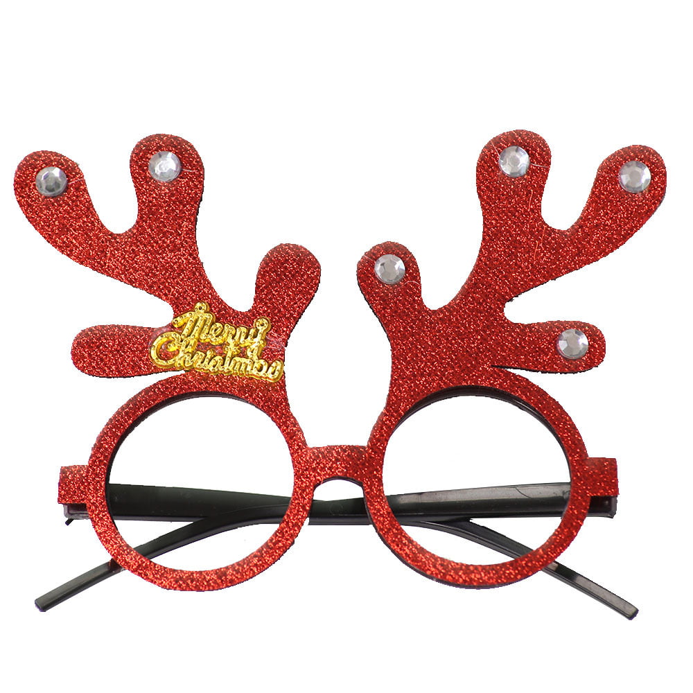 Christmas Ornaments Glasses Frame Sunglasses Decor Party Toy Kids Santa Reindeer 