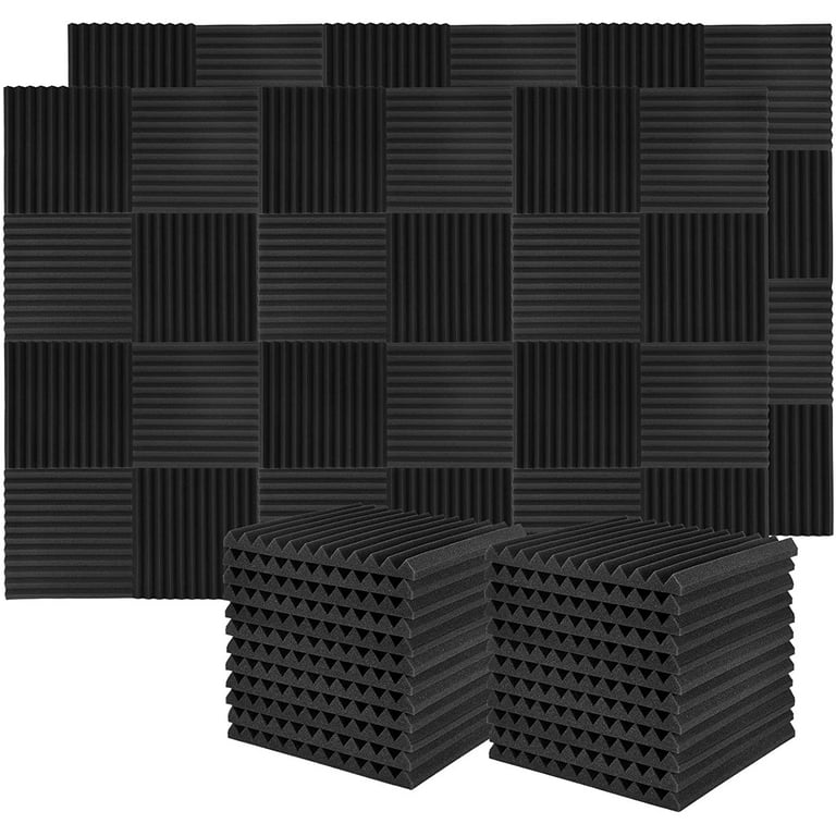 Musfunny 12 Pcs 2 x 12 x 12 Sound Proof Acoustic Foam Panels High  Density Wedges Soundproofing Wall Panels Sound Dampening Panel for Studio,  Home, Offices - Gray 