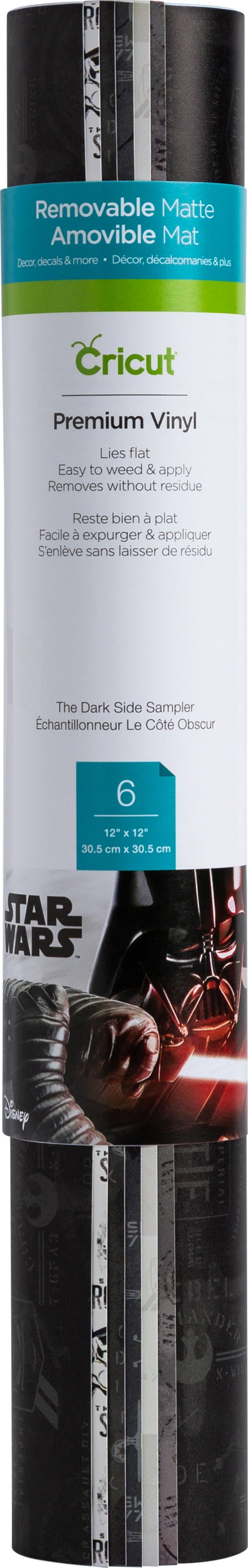 Cricut® Premium Vinyl™ Patterned Sampler, Star Wars™ The Dark Side – Removable, 12" x 12"