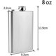 thumbnail image 3 of 2X Stainless Steel Hip Flask and Funnel, 8oz.227 ml | Suitable for Carrying Alcohol, 3 of 5