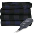 thumbnail image 1 of Sunbeam Heated Throw Fleece, Buffalo Navy Plaid, 1 of 2