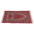 thumbnail image 1 of Muslim Prayer Rug Portable Exquisite Embroidered Floral Design Ethnic Worship MatRed, 1 of 8