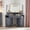 Black, variant on Keywhat 48" Corner Vanity Desk with LED Tri-Fold Mirror, 5 Drawers, Fluted Design, Charging Station, Glass Display Top for Bedroom, White
