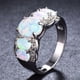 thumbnail image 5 of Sonducket Anillo gran piedra ovalada moda encanto joyería dedo accesorios Iris piedra de nacimiento mujeres boda compromiso propuesta Accesorios de disfraces Blanco 9 # Sonducket AP014923-05, 5 of 6