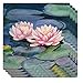 thumbnail image 3 of Monarque Ceramic Drink Coasters, Set of Four (Van Gogh Water Lily), 3 of 4