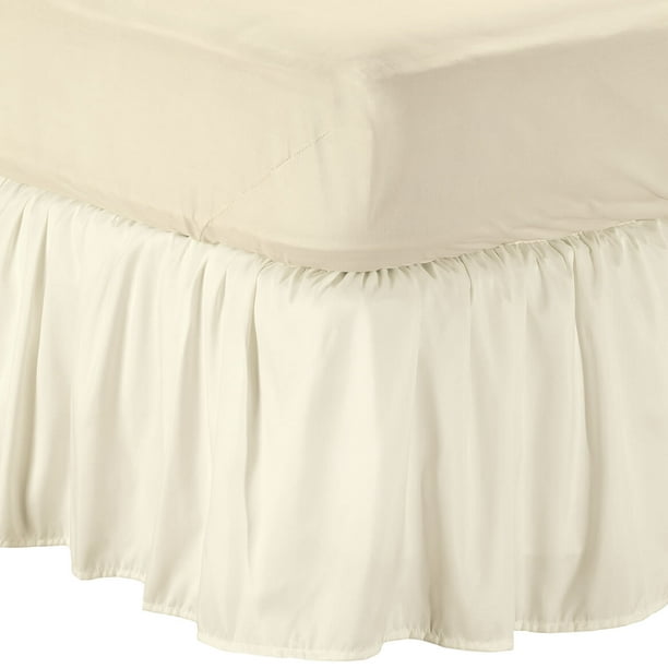 Ruffled Bed-Tite™ Bed Skirt-Twin-Ivory - Walmart.com - Walmart.com