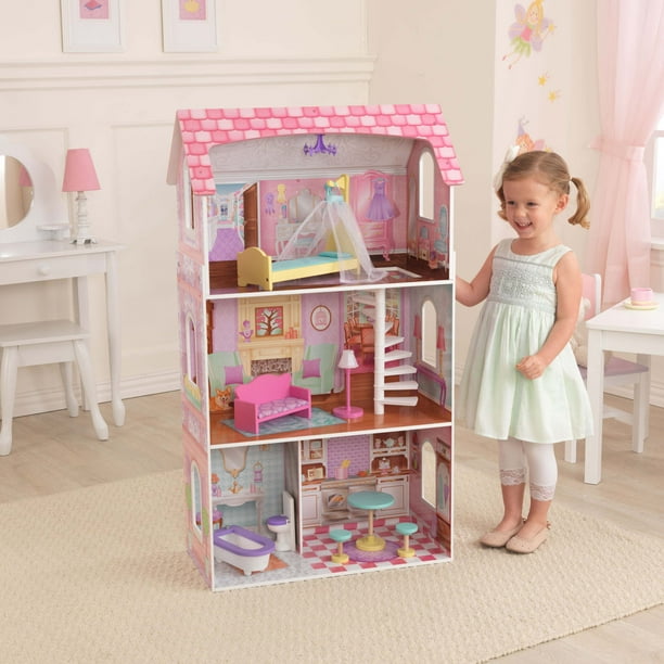 Kidkraft Penelope Wooden Dollhouse With 9 Pieces Of Furniture