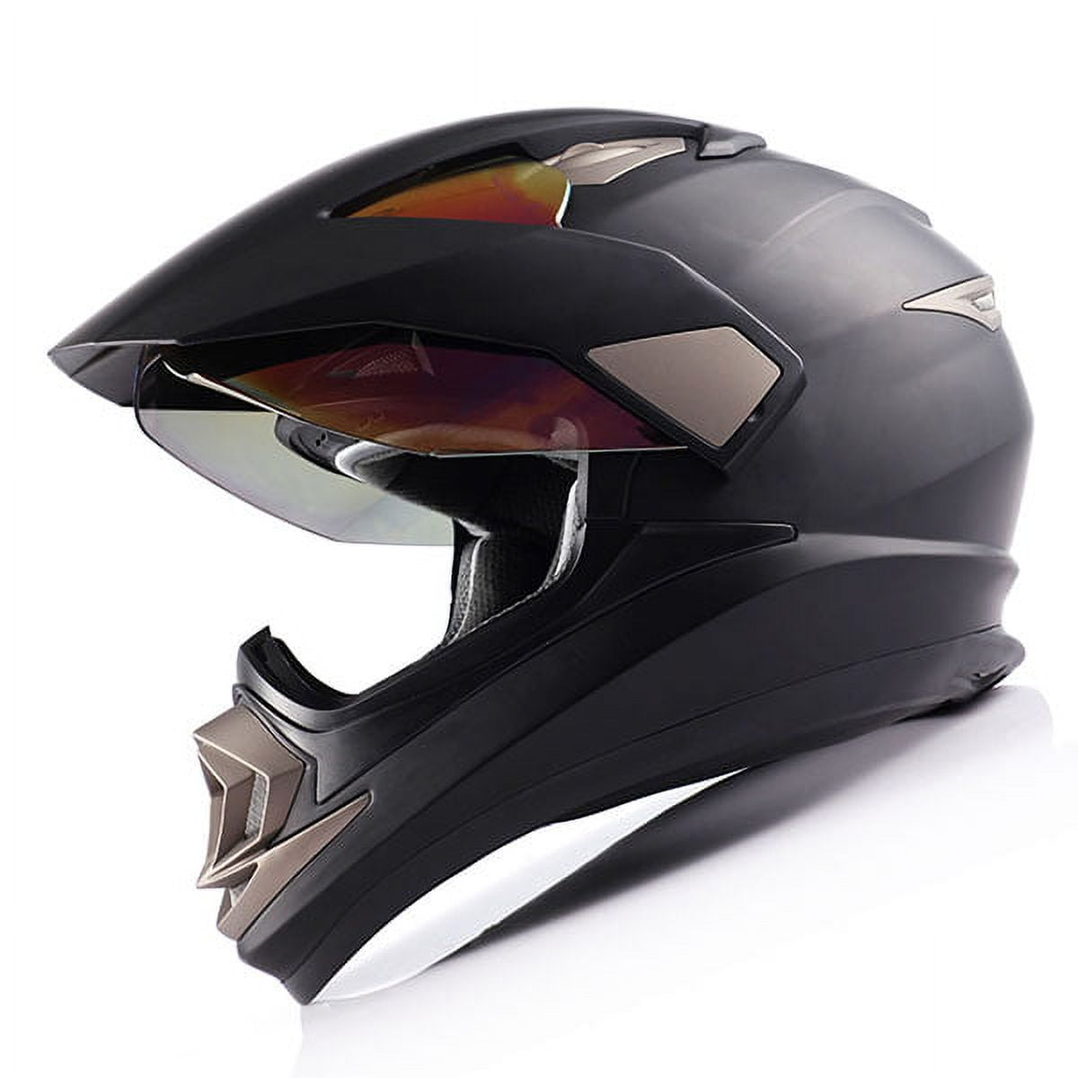 1Storm Dual Sport Helmet Motorcycle Full Face Motocross Off Road Bike HGXP14A Matt Black