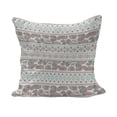 thumbnail image 1 of Tribal Fluffy Throw Pillow Cushion Cover, Paisley Patterns in Native in Mixed Pattern Floral Design, Decorative Square Accent Pillow Case, 24" x 24", Cream Aqua and Coral, by Ambesonne, 1 of 5