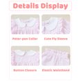thumbnail image 6 of Toddler Baby Girl Clothes 18 Months Girl Fall Outfits 24 Months Girls Ruffle Long Sleeve Peter-pan Collar Plaid Top Pants 2PCS Set Purple, 6 of 6