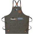 thumbnail image 1 of Delantales Chef Apron AFUN de lona para hombre y mujer, color gris y verde, 1 of 6