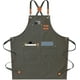 thumbnail image 1 of Delantales Chef Apron AFUN de lona para hombre y mujer, color gris y verde, 1 of 6
