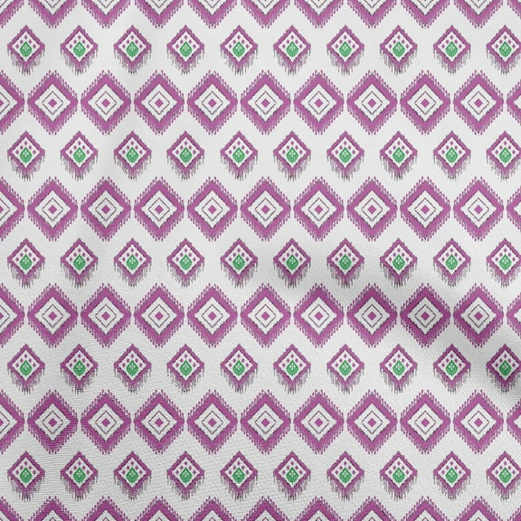 oneOone Polyester Lycra Purple Fabric Ikat Sewing Material Print Fabric By The Yard 56 Inch Wide