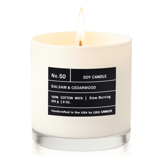 Lulu Candles | Balsam & Cedarwood | Smells Like Fresh Fir | Luxury Scented Soy Jar Candle | Hand Poured in The USA | Highly Scented Long Lasting (9 Oz.)
