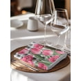 thumbnail image 6 of Pink Tulip Flowers Cloth Napkins Set of 6 Reusable Dinner Napkins, Black Buffalo Plaid Spring Floral Plants Cocktail Napkin Washable Table Napkins for Wedding/Holiday Party/Baby Shower 20"x20", 6 of 7