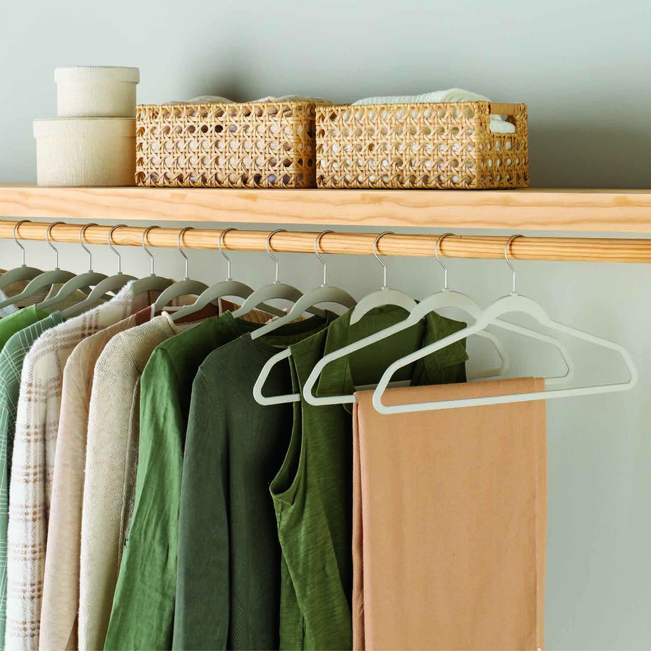 Better Homes & Gardens Rubber Hangers, Non-Slip Clothing Hangers, 30 Value Pack, Grey Pumice, Rubberized