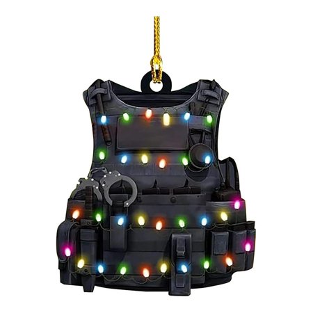 

Christmas Pendant Police Equipment Christmas Tree Hanging Ornament Car Rearview Mirror Backpack Pendant Holiday Party Decoration