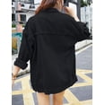 thumbnail image 2 of GHSDFBB Veste en Jean Surdimensionnée Mi-Longue pour Femmes, 2 of 6