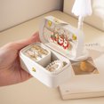 thumbnail image 6 of Mini Portable Jewelry Box For Travel Necklace Earring Ring Storage High-grade PU Leather Women Jewelry Organizer Case Joyero white box, 6 of 6