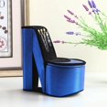thumbnail image 5 of 9" Tall Display Jewelry Box with Hooks, High Heel Shoe Design, Blue Velvet, 5 of 5