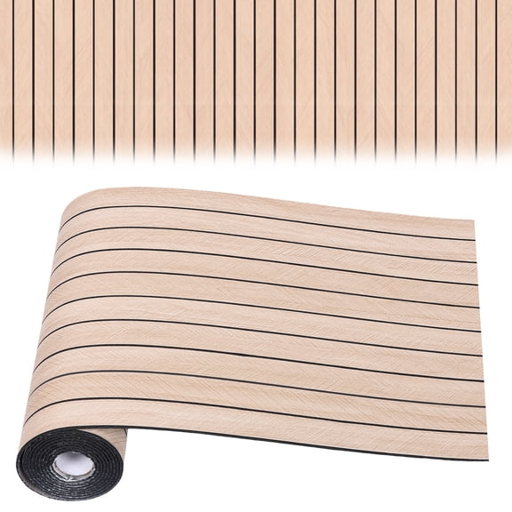 Ikoopy PVC Slat Wall Panel Peel and Stick 118 x 15.7inch Artificial Wood Slat Panel Self Adhesive Soundproof 3D Wallpaper for Home Office